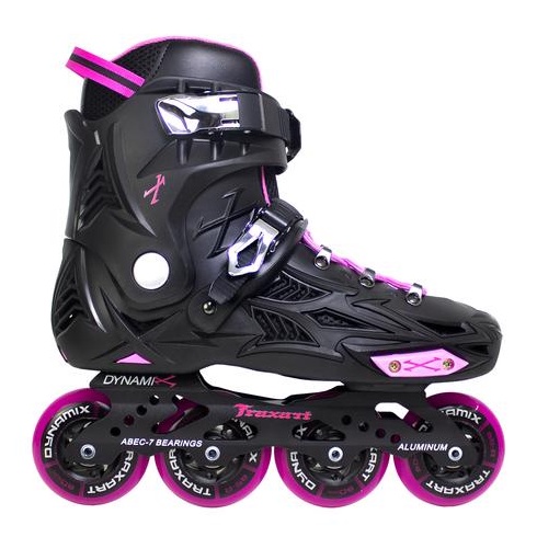 Patins Dynamix Freestyle Traxart Inline Rosa Abec 7 Rodas 80mm