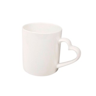Caneca de Porcelana com Alça Coração Branca para Sublimação 325ML Promocional . em Oferta na Shopee