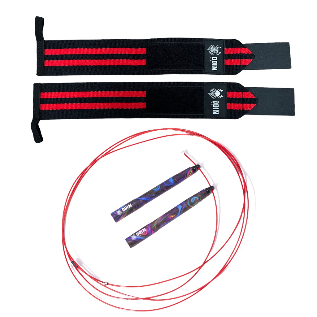 Kit Corda De Pular Profissional Speed Rope Munhequeira Odin em Oferta na Shopee