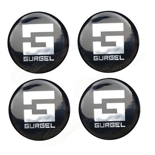Kit 4 Adesivos Relevo 3d Roda Calota 4cm Carro Gurgel Preto