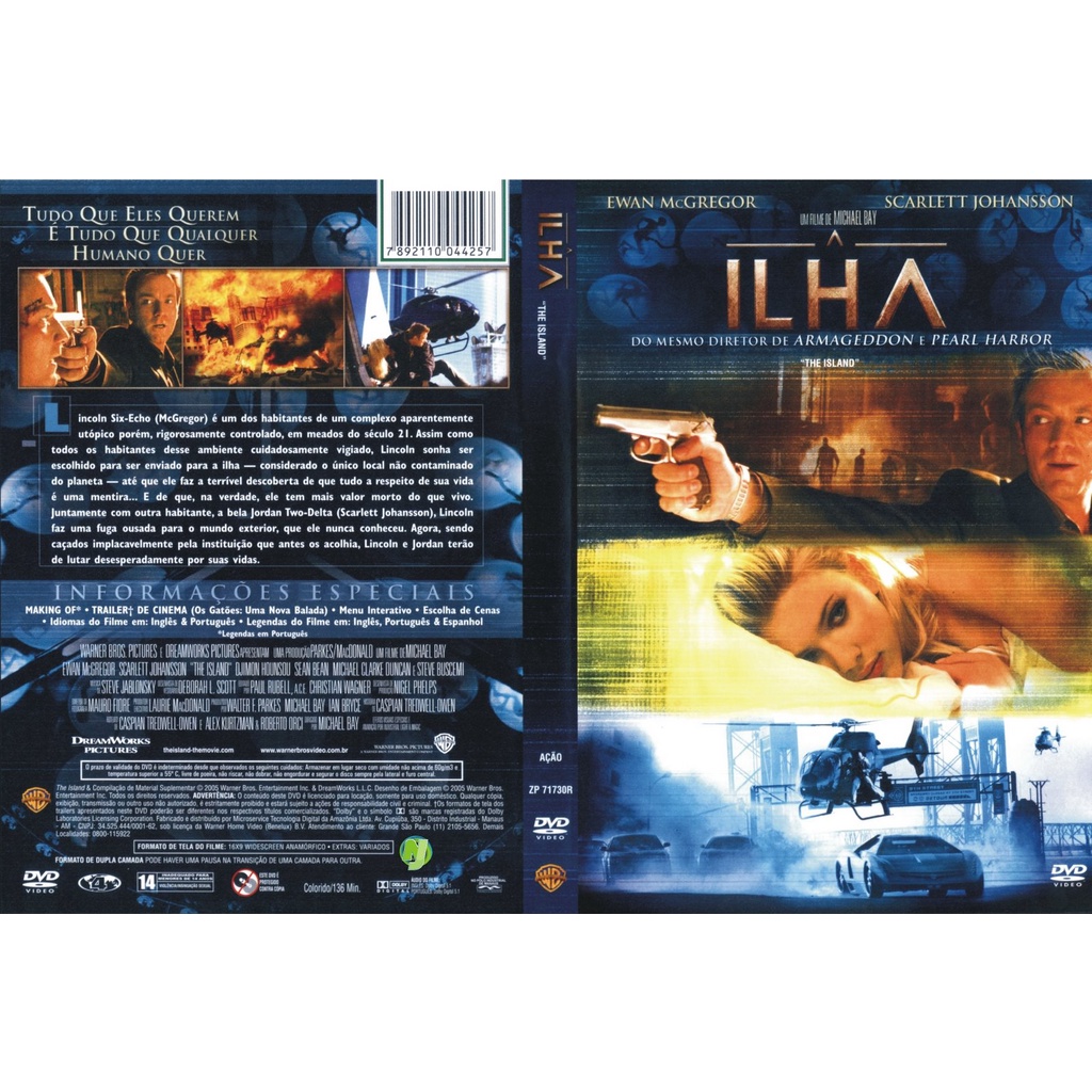 DVD Original A Ilha (Ewan McGregor e Scarlett Johansson)