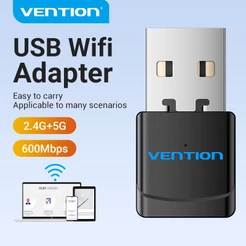 Vention Placa De Rede Sem Fio USB-A 2.0 Adaptador WiFi 2.4GHz 150Mbps Para PC/Desktop/Laptop