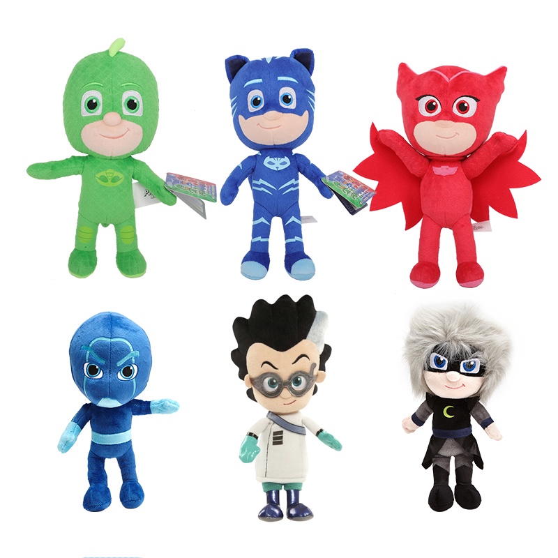 Flexível Boneca De Pelúcia PJ Masks Owlette/Catboy/Gekko/Romeo/Luna Girl/Night Ninja Positivo Negativo Anime Personagem