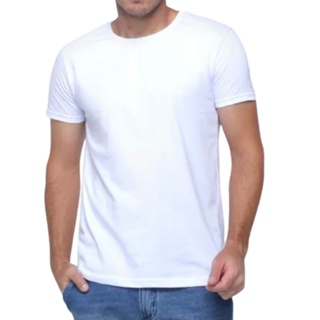 Camiseta Masculina Slim Lisa 100% Algodão em Oferta na Shopee