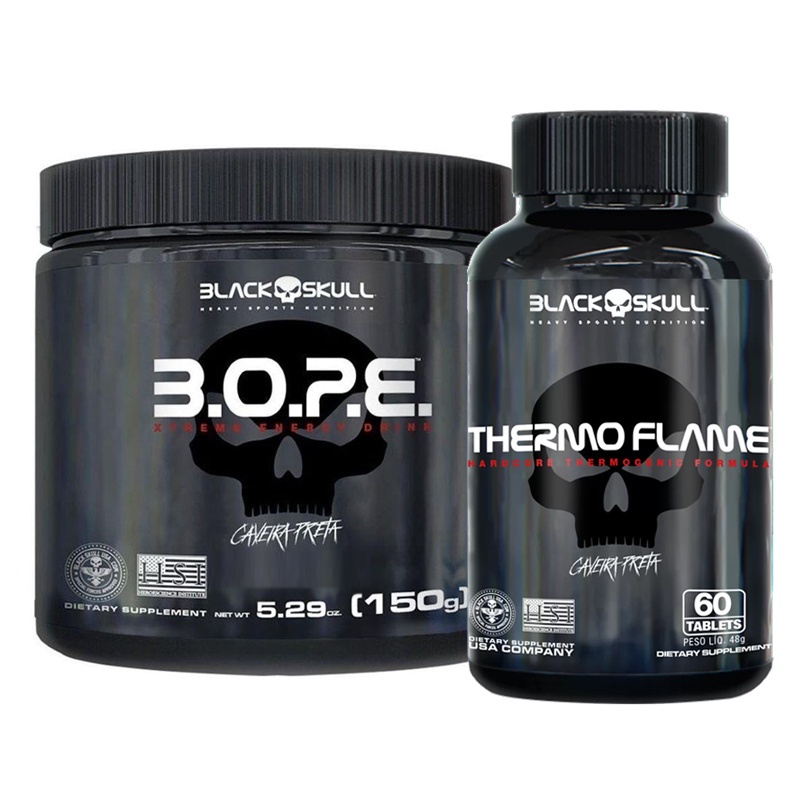 Kit Atacado Termogenico Thermo Flame 60 tabs + Pre Treino BOPE Workout