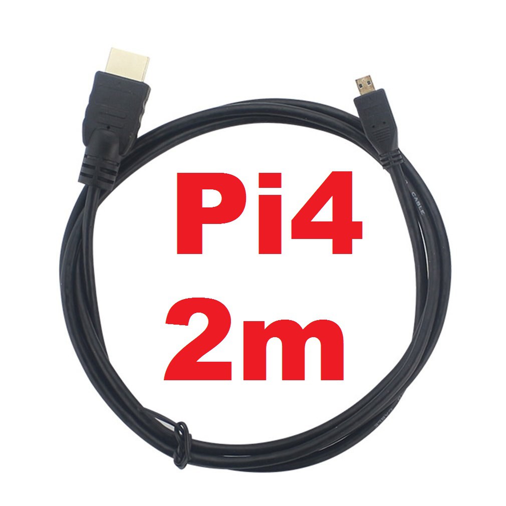 Cabo MICRO HDMI Para Raspberry Pi4 2 Metros 2m 30cm 50cm 1m 1.5m Pi 4 NÃO serve Pi5 e Pi3