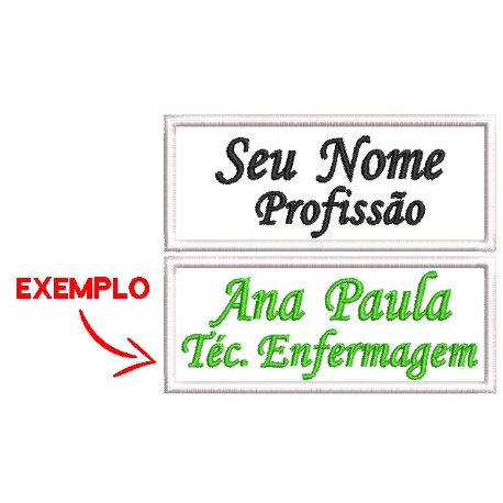 Patch Bordado Termocolante -  Jaleco SEU NOME +  Profissão  12x5cm em Oferta na Shopee