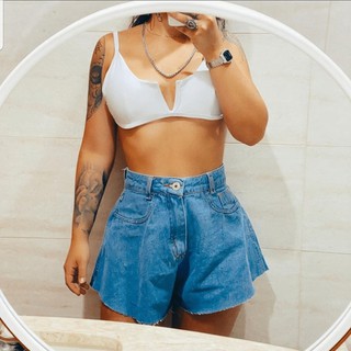 Cropped Top Feminina Lenço Alça Amarrar Decote Em V