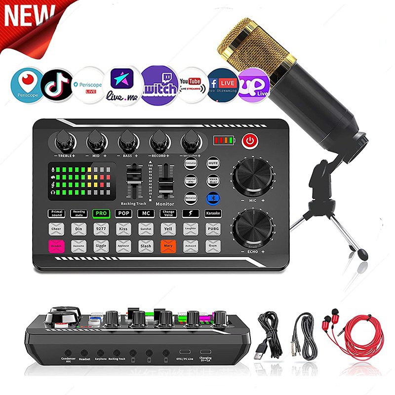 Kit De Microfone Streaming Com Misturador De Áudio (Opcional) Condensador , Conjunto De Microfones Para Podcast , Live ,