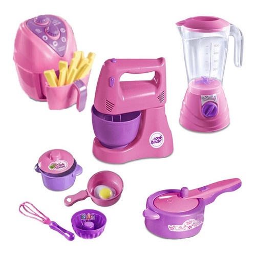 Cozinha Infantil Completa Air Fryer Liquidificador Batedeira em Oferta na Shopee