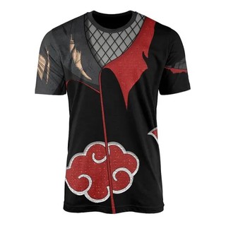 Camisas Camisetas Animes Uniforme 3d Akatsuki Itachi Naruto Kunai Ninja N0009