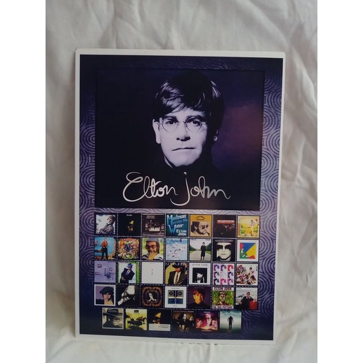 ELTON JOHN Poster Cartaz Goodbye Yellow Brick Road Blue One Madman vinil cd musica pop rock