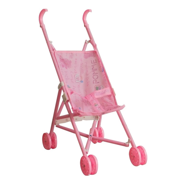 Carrinho de Boneca Tipo Guarda-Chuva Infantil Importway Rosa - Modelo BW150