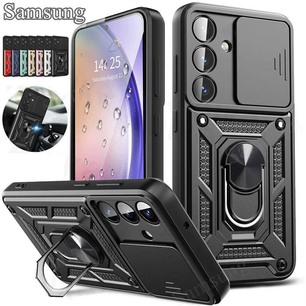 Capa Armadura À Prova De Choque Para Samsung Galaxy A07 A17 A06 A16 A26 A36 A56 A05 A15 A35 A55 A14 A54 Slide Camera Len