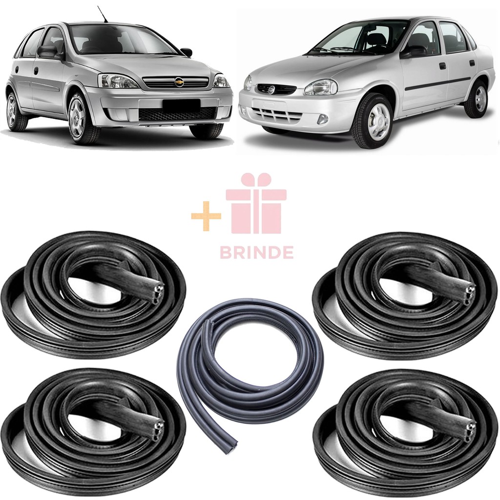 Kit Borracha de Vedação das 4 Portas Corsa Com Garantia 1995 A 2023 Todos Os Anos e Modelos em Oferta na Shopee