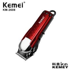 Kemei Profissional Aparador De Pêlos Sem Fio Poderoso Máquina De Cortar Cabelo Cortador De Elétrico Corte Navalha De Barbeiro
