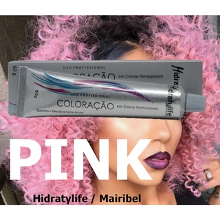 Tinta Cabelo ROSA PINK Coloração 60g Hidratylife Mairibe