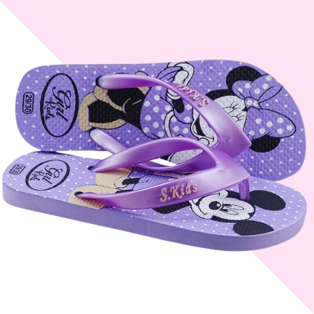 Chinelo Feminino Infantil Minnie Casal PVC Confortável