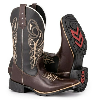 Bota Texana Masculina Country Bico Quadrado Delegada