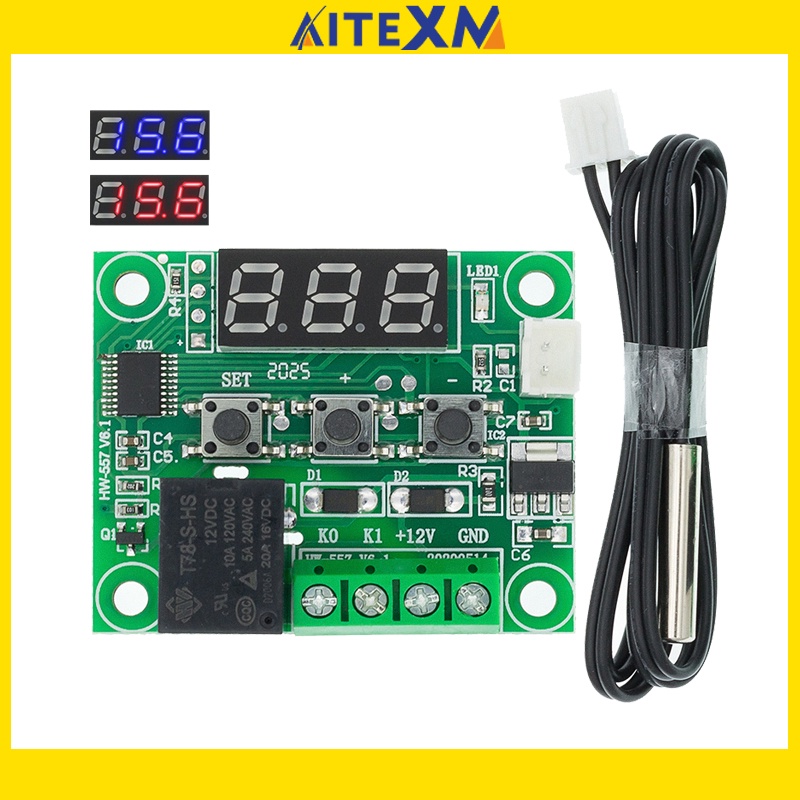 W1209 Luz Azul/Vermelha DC 12V Calor Temperatura Fria Termostato Interruptor De Controle De Controlador Termômetro Térmi