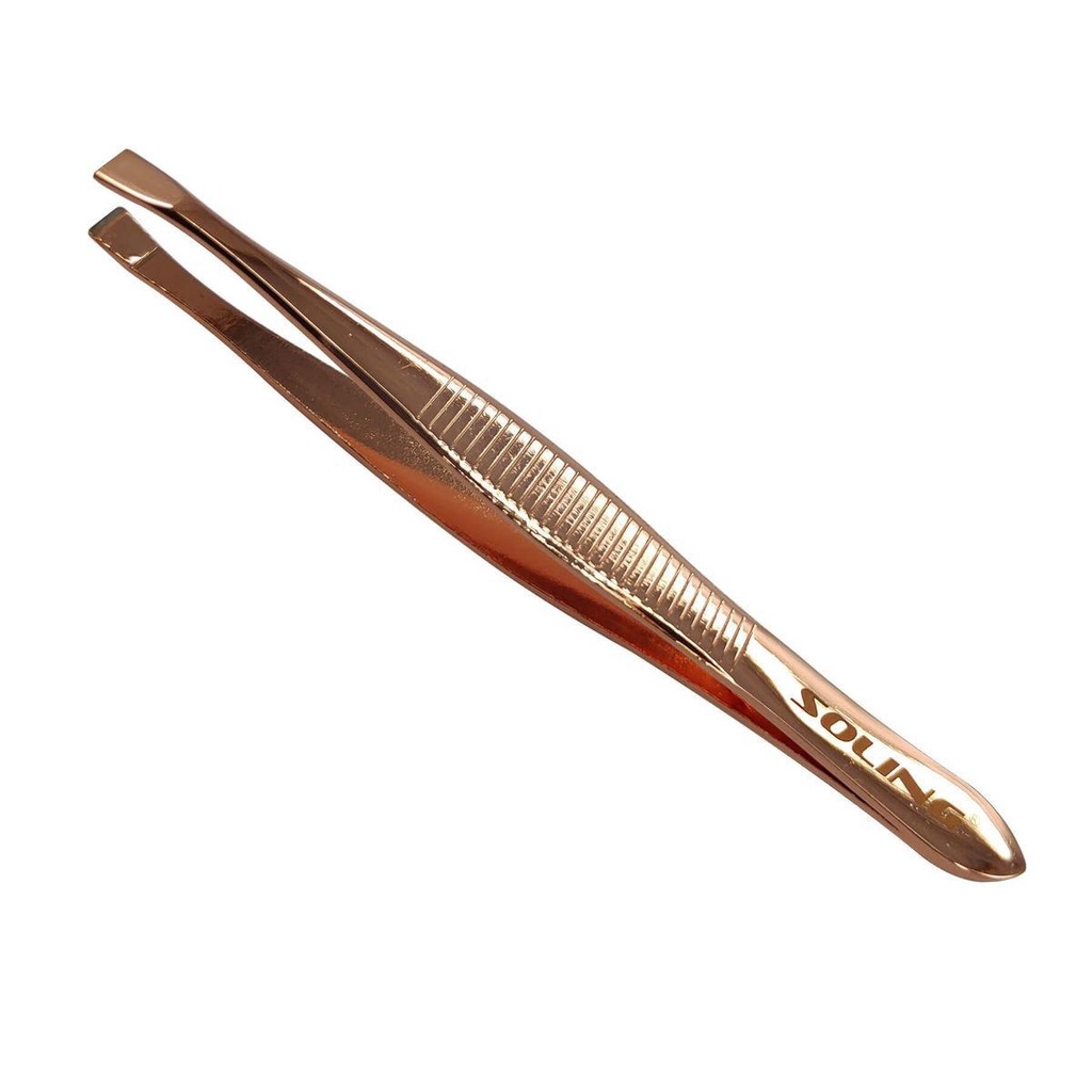 Pinca De Depilação Gold Rose Reta Estreita Soling 9Cm