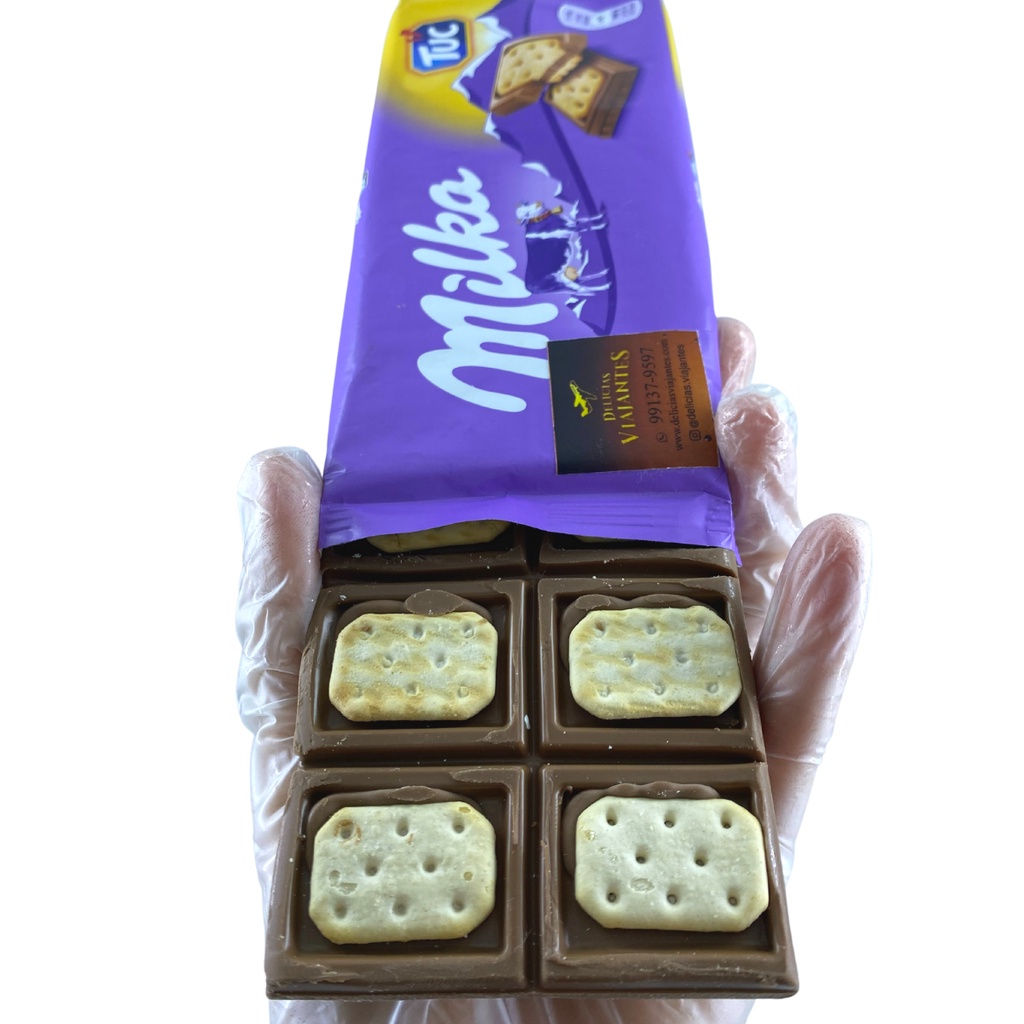 Chocolate Milka TUC - Chocolate Ao Leite com mini TUC inteiras - Bolacha amanteigada de sal - Importado 87g