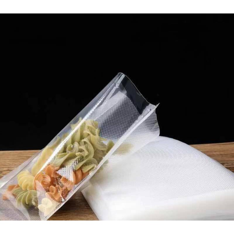 Saco Plástico 25 X 30cm Com Ranhura Para Seladora A Vácuo Embalagem De Alimentos Reutilizável