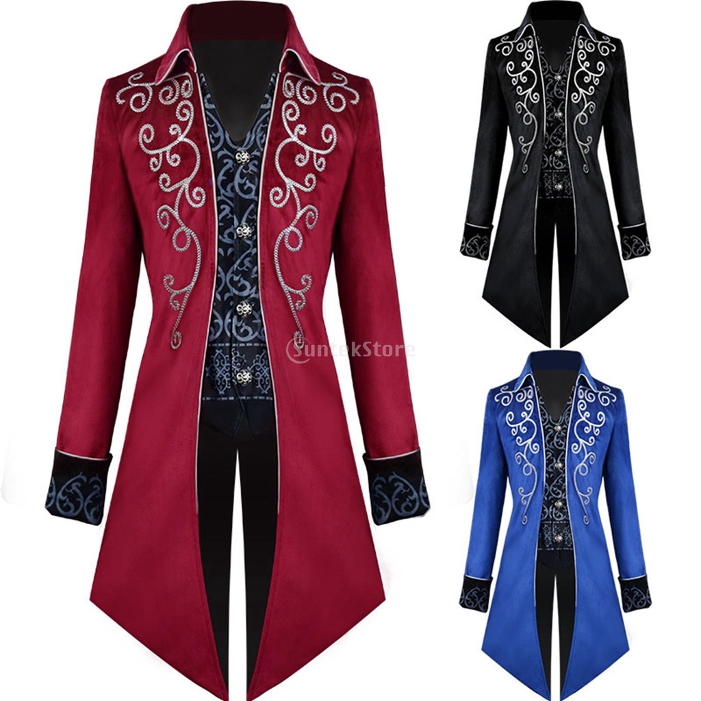 Mens Steampunk Medieval Jacket Pirate Viking Renaissance Costume Formal ...