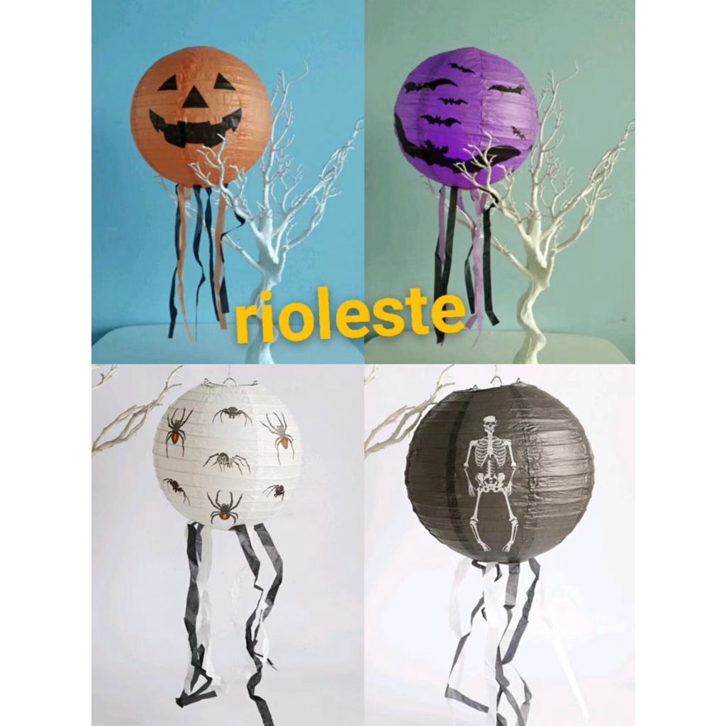Lanterna De Papel Para Halloween Abóbora/Aranha /Caveira /Morcego /Bruxa