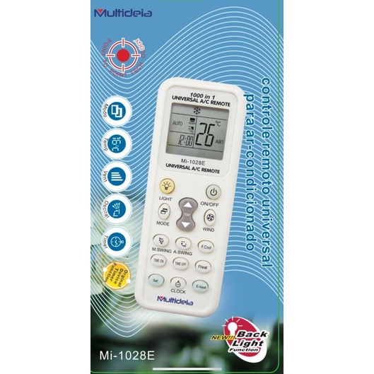 Controle Remoto Ar Condicionado Universal Split ar de parede Mi1028e