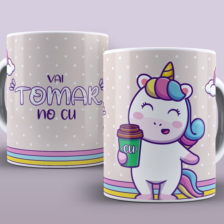 Caneca Personalizada Divertidas - Unicórnio Engraçado- Porcelana 325ml em Oferta na Shopee