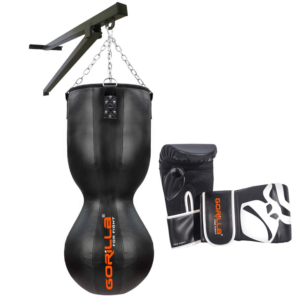 Saco De Pancada Oito Profissional + Luva Bate Saco Pro Treino + Suporte Parede Teto Gorilla