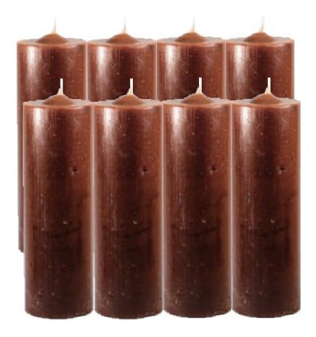 8 Velas Votivas De 7 Dias Marrom Parafina Pura REF:036H