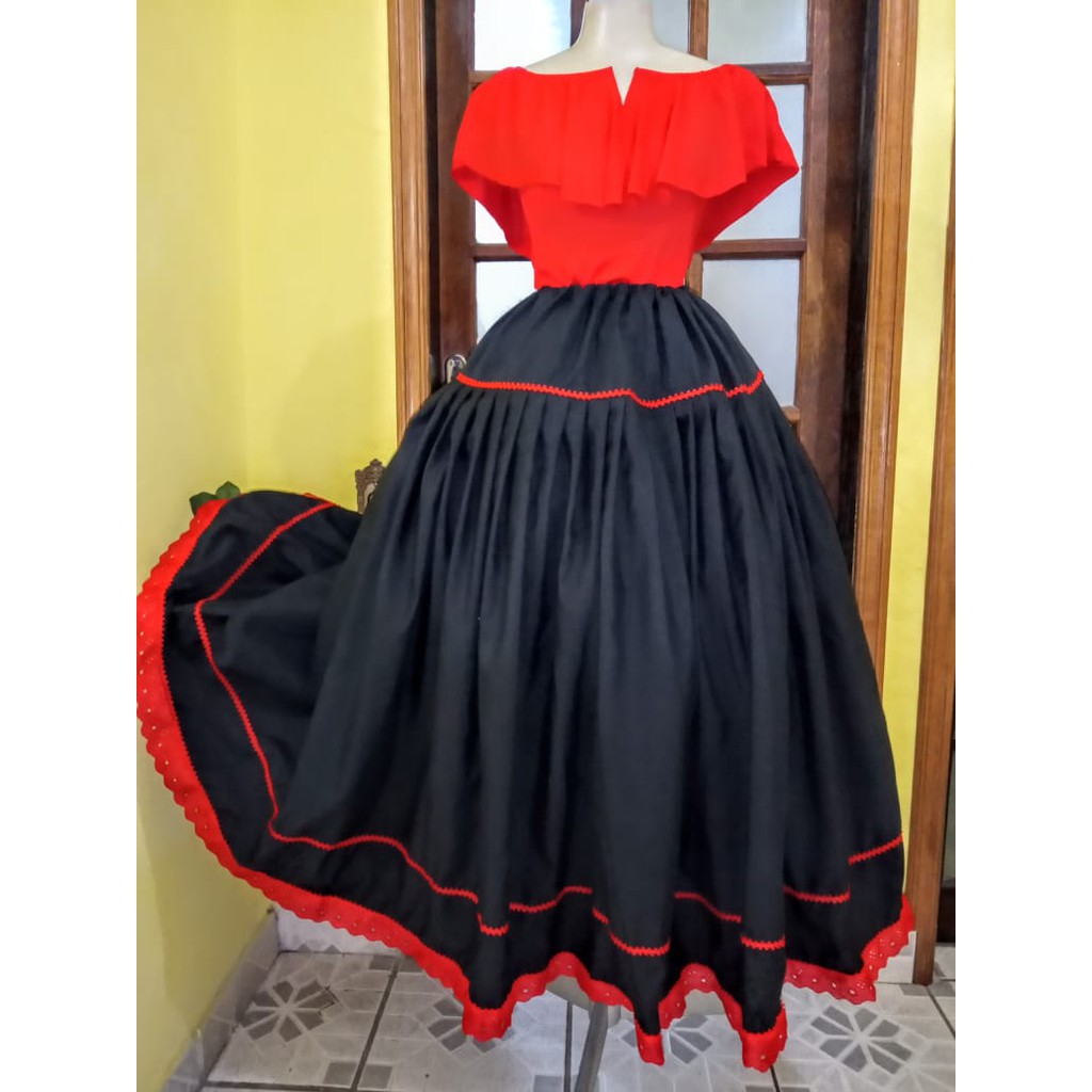 Saia Pombagira Preta Vermelho Umbanda Candomble Barato Lebara Rodada Exu Mulher
