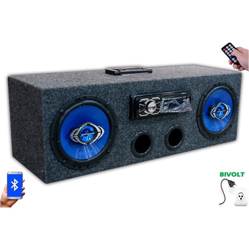 Caixa Residencial Bluetooth Ativa Bob Falante Hurricane 6 Polegadas