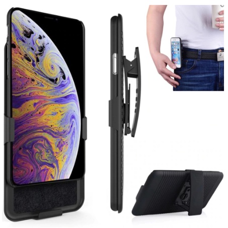 Capa Capinha  suporte cintura Samsung A20/A30 Belt Flip+ película de vidro 3d