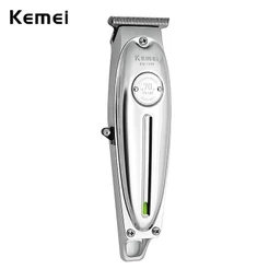 Kemei 1949 Máquina De Cortar Cabelo Profissional Todo Metal Masculino Elétrico Sem Fio Aparador De 0mm Careca T Lâmina A