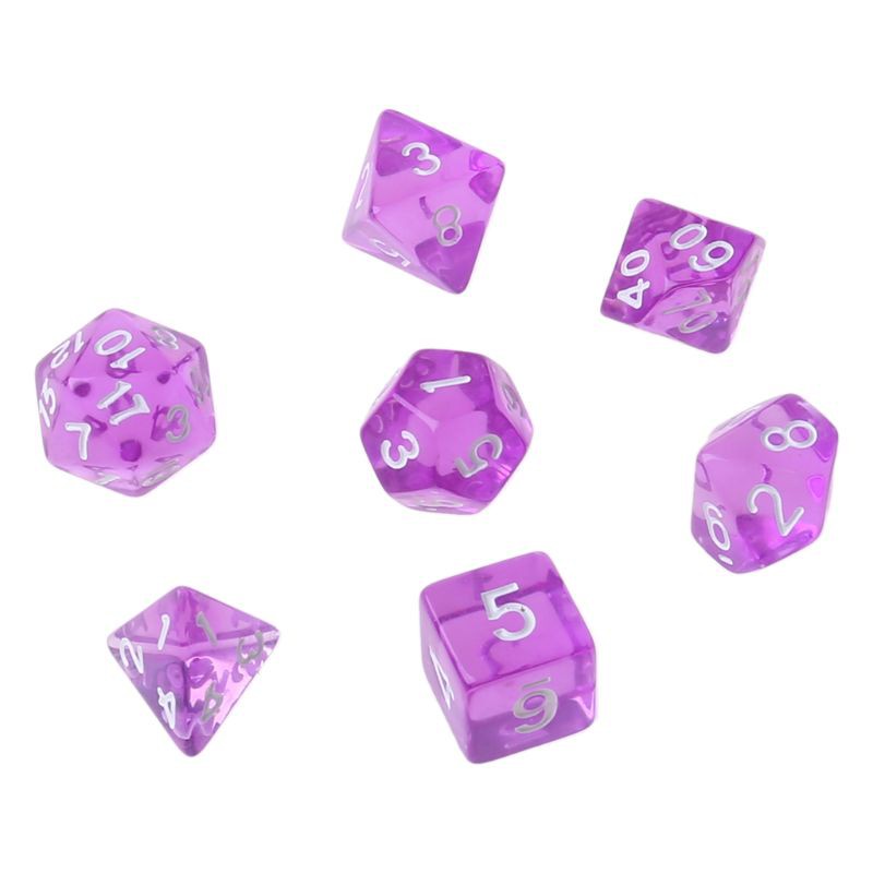 7Pcs/set Polyhedral Sided Dice D4 D6 D8 D10 D12 D20 For RPG Poly Table Game TB 