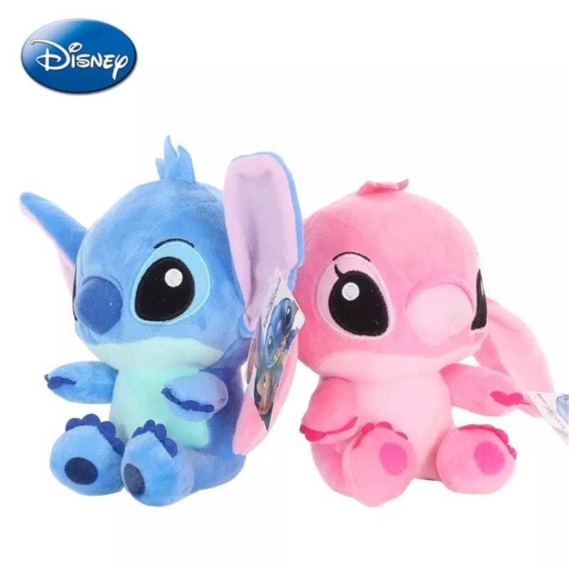 Stitch e Angel Pelúcia 20 Cm - Lilo & Stitch ROSA E AZUL