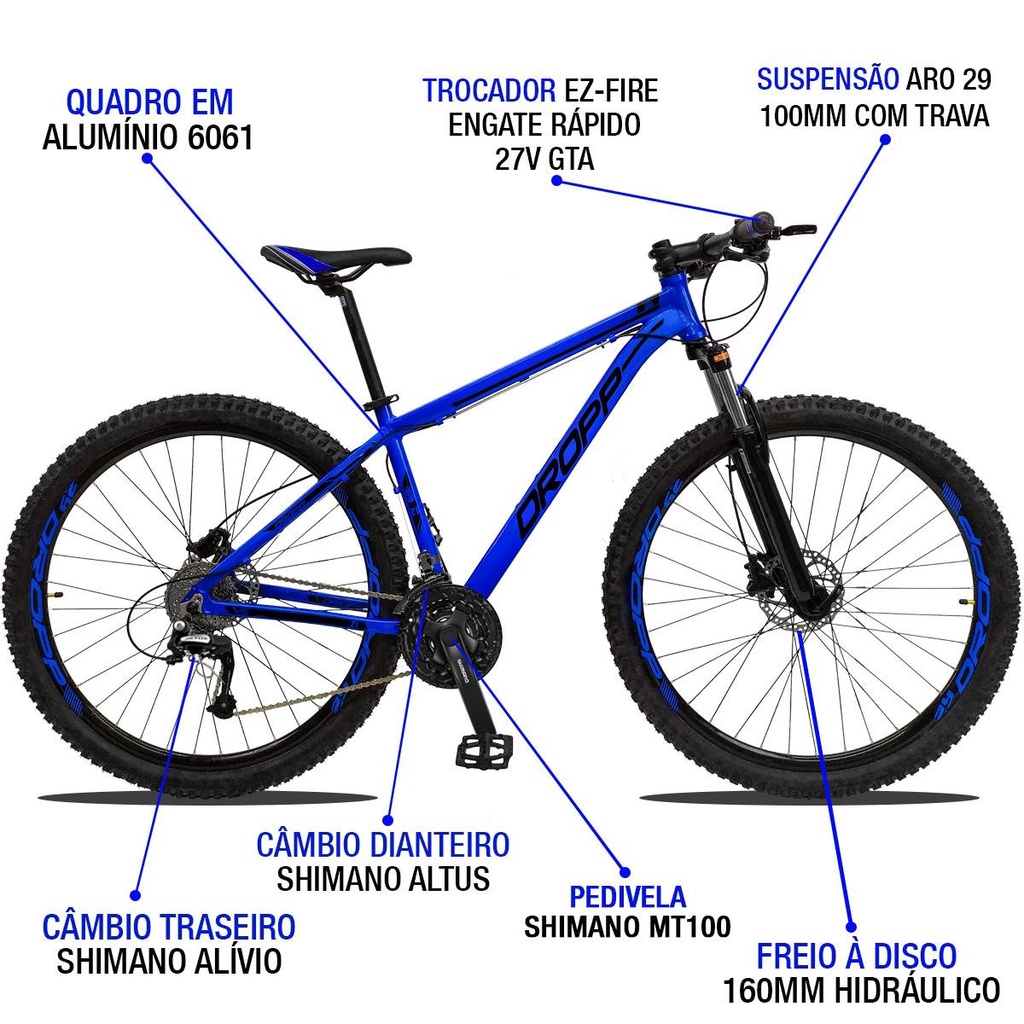 Blink negative salute Bicicleta Aro 29 Quadro 17 Alumínio 27v Câmbio Shimano Freio a Disco  Hidráulico Z1 - Dropp | Shopee Brasil