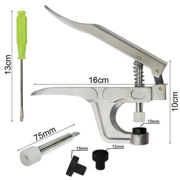 Alicate De Pressão Pregar Botão Tecido Couro numeração 10, 12 e 15 em Oferta na Shopee