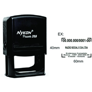 Carimbo Automático Personalizado Padrão Cnpj Nykon 355 em Oferta na Shopee