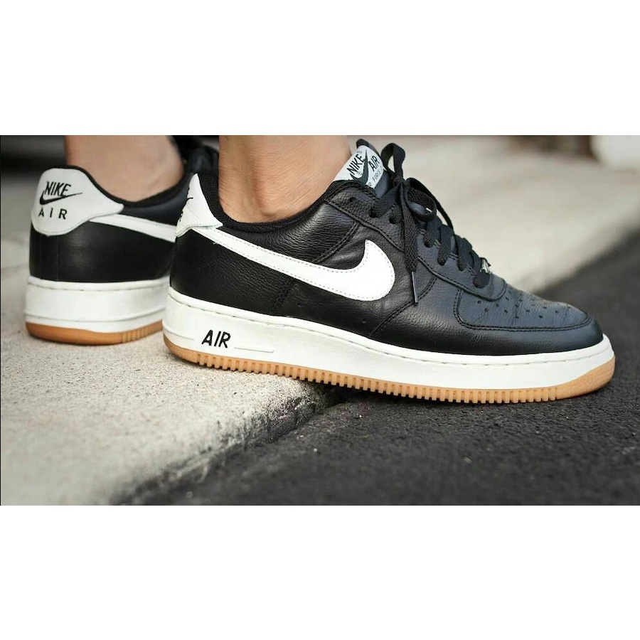 nike air force 1 black gum sole