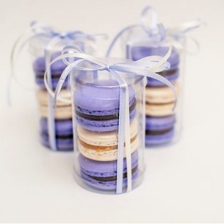 Tubo 5x7,5 para 3 Macarons - Caixa de Acetato para Doces e Chocolates - Pct c/ 9 un