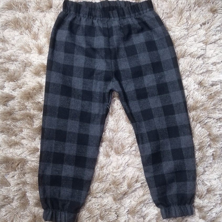 Calça xadrez infantil jogger flanelada