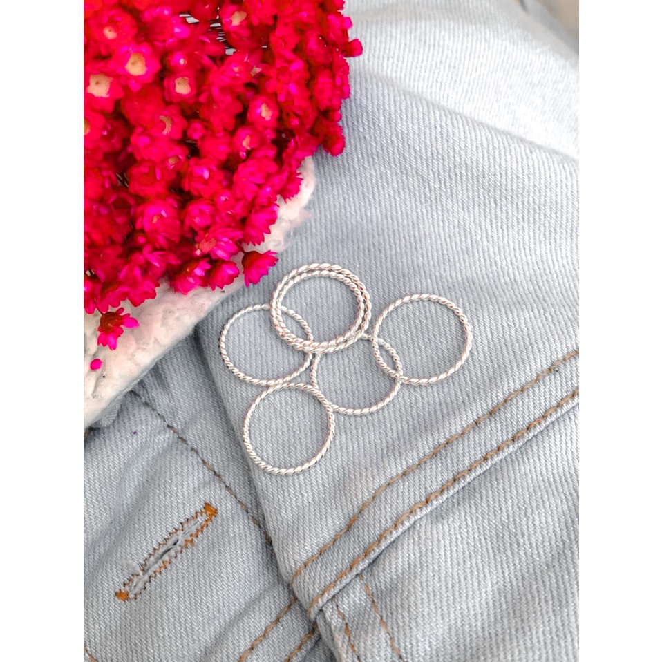 Anel de Prata 925 Legítima Torcido Feminino aliança