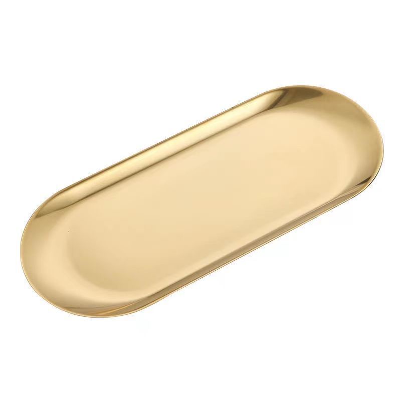 Bandeja Aco Inoxidavel Luxo Alimentos Dourado 23X9.5CM em Oferta na Shopee