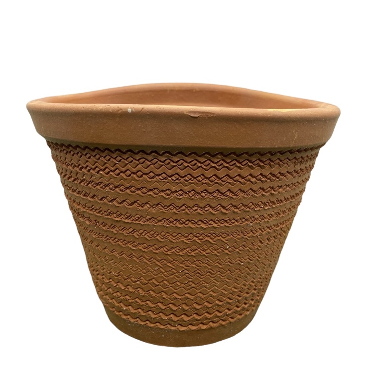 Vaso Barro Cerâmica Parede Frisado Tam.2 - 1unidade