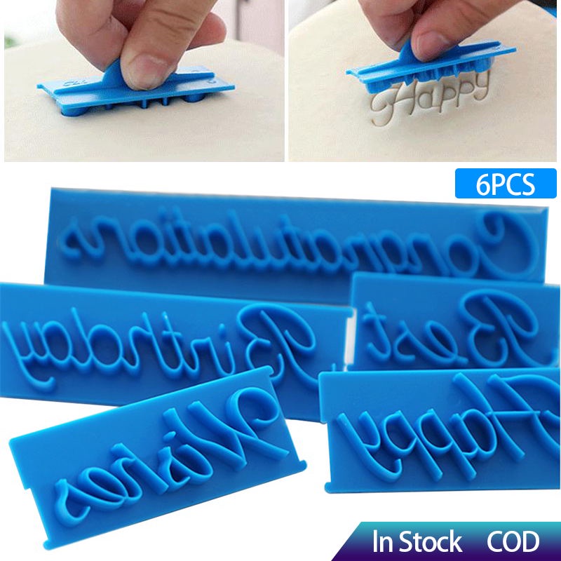 6PCS Molde Com Estampa De Alfabeto Inglês Feliz Aniversário Para Assar Decoração De Bolo/Faça Você Mesmo em Oferta na Shopee