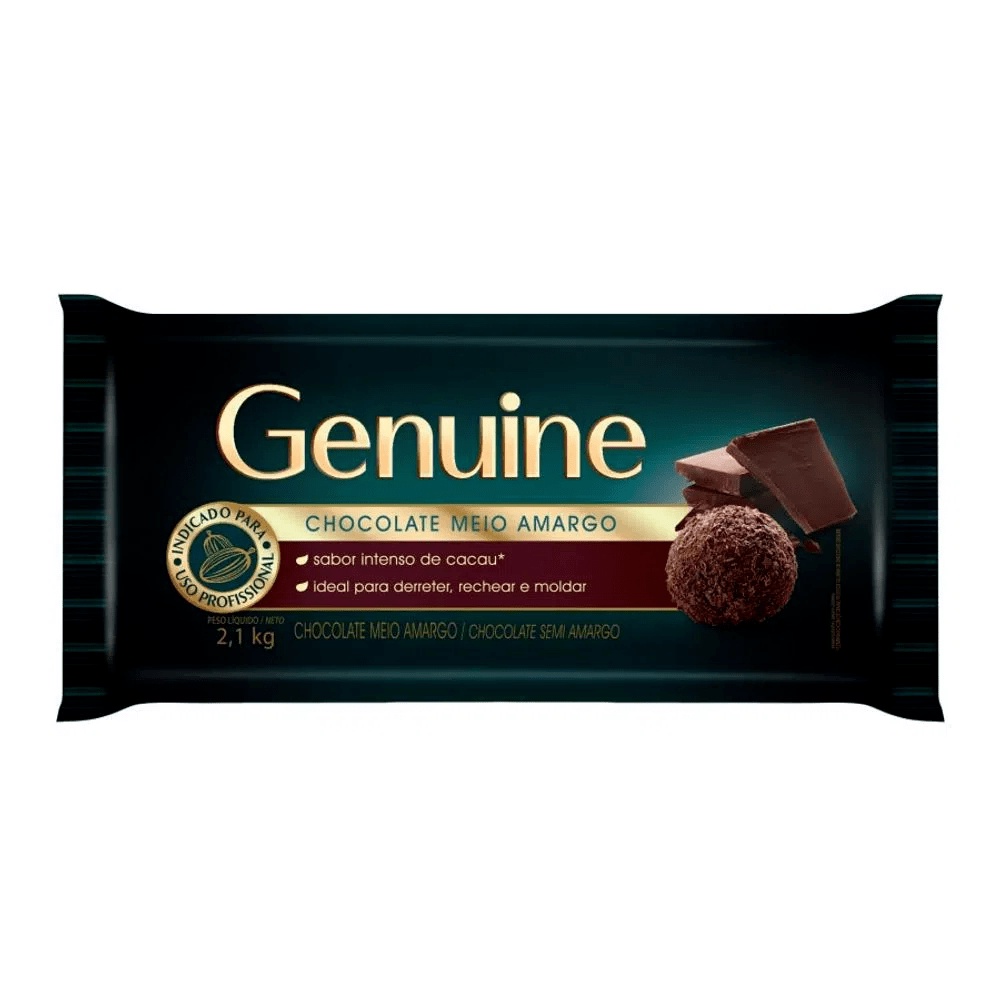 Chocolate Genuine Nobre Meio Amargo 2,1kg Cargill